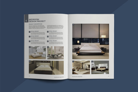 A5 Minimal Portfolio Interior Design Template