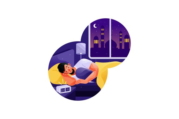 People wake up from sleep to do Suhoor or sahur
