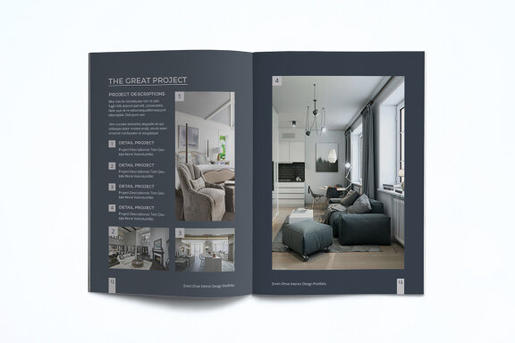 A5 Modern Interior Design Portfolio Template
