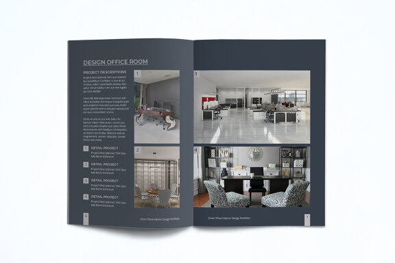 A5 Modern Interior Design Portfolio Template