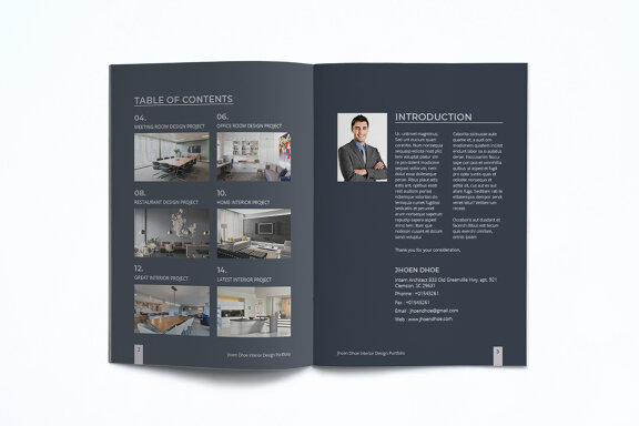 A5 Modern Interior Design Portfolio Template
