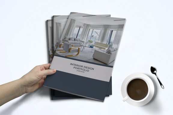 A5 Modern Interior Design Portfolio Template