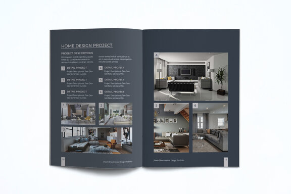 A5 Modern Interior Design Portfolio Template