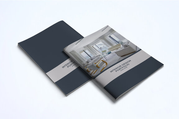 A5 Modern Interior Design Portfolio Template