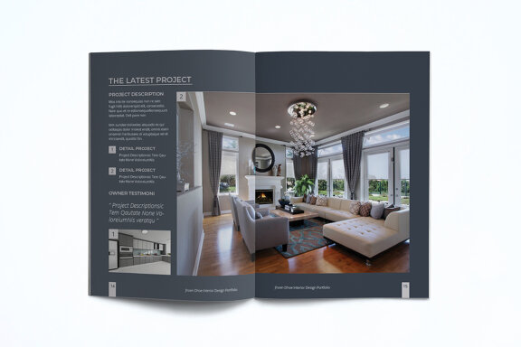 A5 Modern Interior Design Portfolio Template