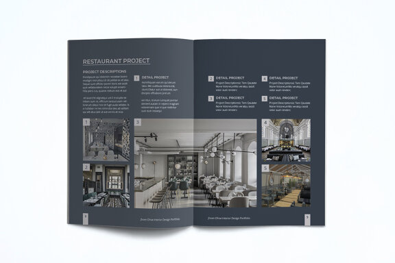 A5 Modern Interior Design Portfolio Template