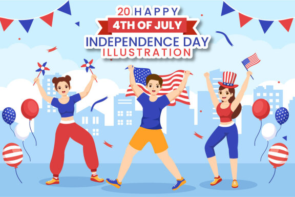 4th of July Independence Day USA Illustration
