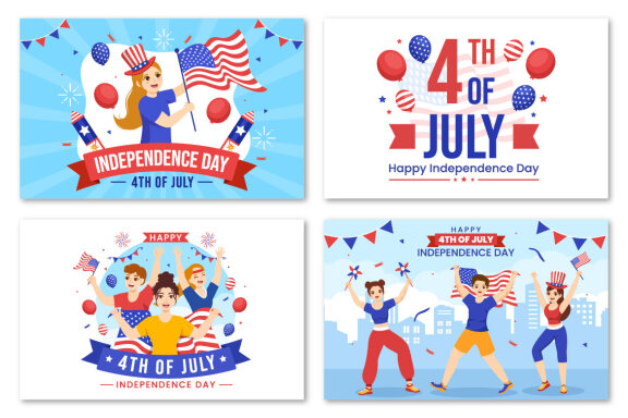 4th of July Independence Day USA Illustration