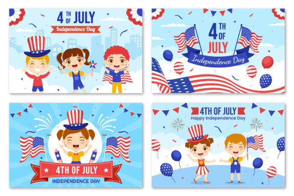 4th of July Independence Day USA Illustration