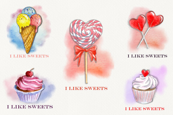 Watercolor Sweets PNG Sublimations