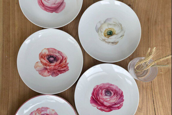 Ranunculus clipart, Watercolor floral clipart 