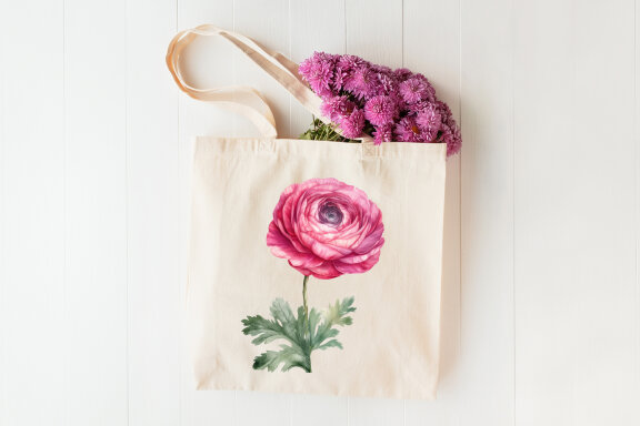 Ranunculus clipart, Watercolor floral clipart 