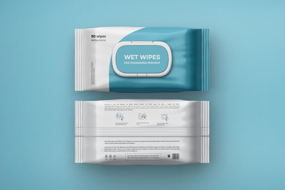 Wet Wipes Packaging Box Mockup