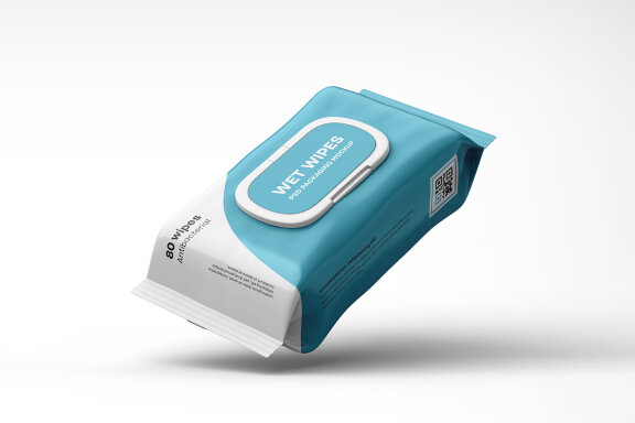 Wet Wipes Packaging Box Mockup