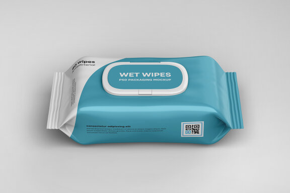 Wet Wipes Packaging Box Mockup