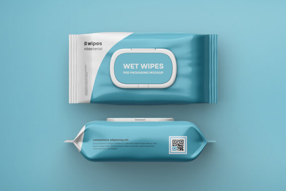 Wet Wipes Packaging Box Mockup