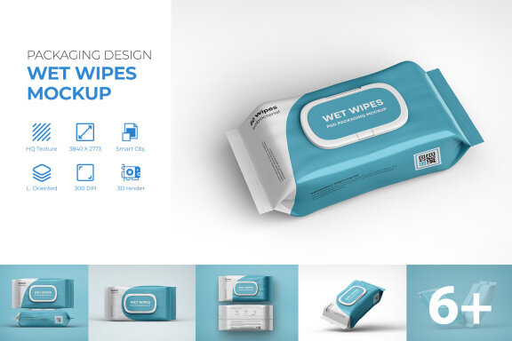 Wet Wipes Packaging Box Mockup