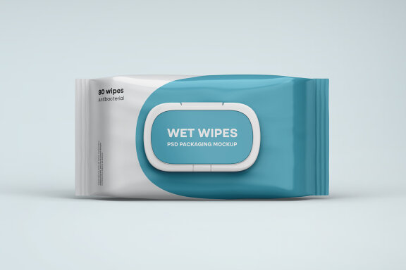 Wet Wipes Packaging Box Mockup