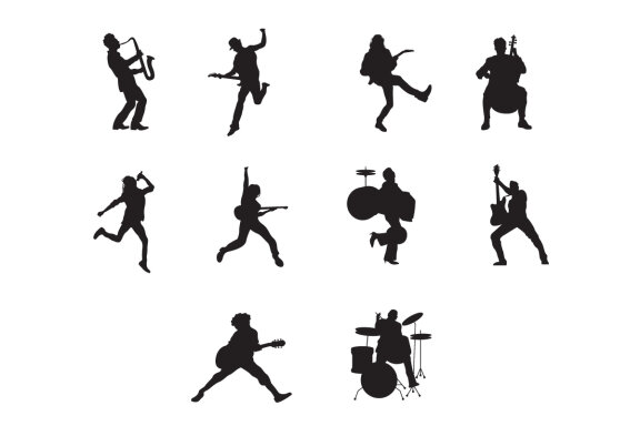 Musicians vector silhouette