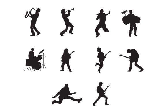 Musicians vector silhouette
