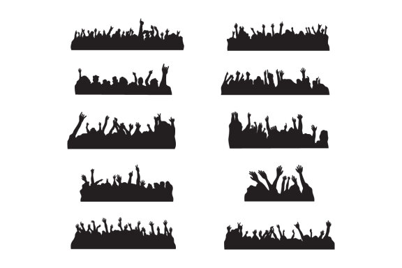 Cheerful crowd silhouette