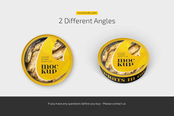 Canned Smoked Sprats in Oil Mockup Set