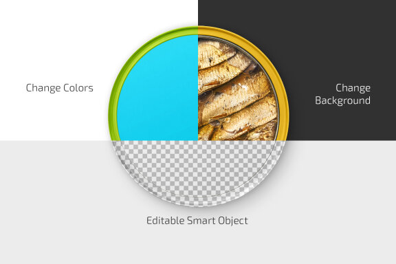 Canned Smoked Sprats in Oil Mockup Set