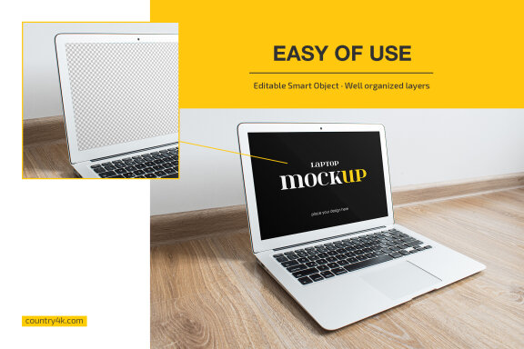 MacBook Air Silver Mockup Set
