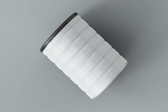 Realistic Metal Food Container Jar or Tin Can PSD Mockup Template for showcasing your Product