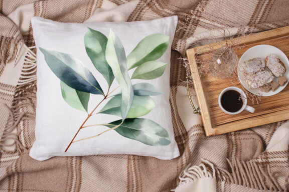 Eucalyptus watercolor leaves clipart
