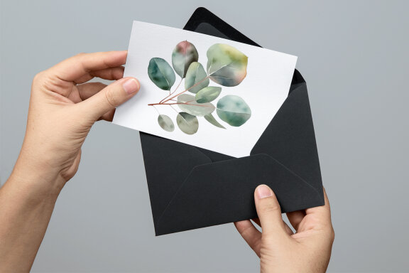 Eucalyptus watercolor leaves clipart