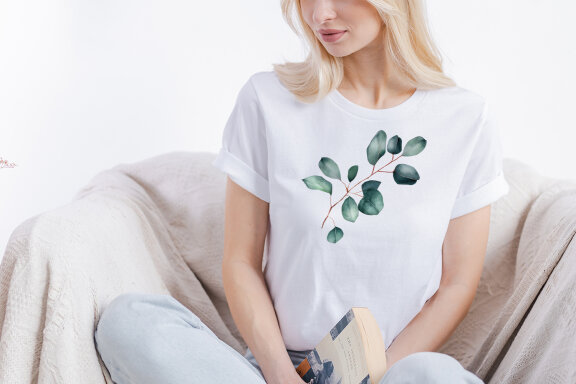 Eucalyptus watercolor leaves clipart