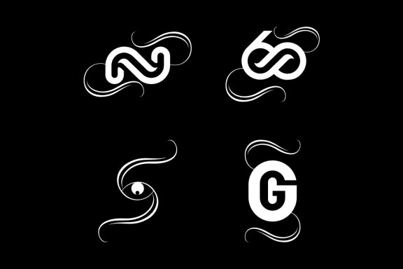 60 N S eye GG script - Free Logo Shapes