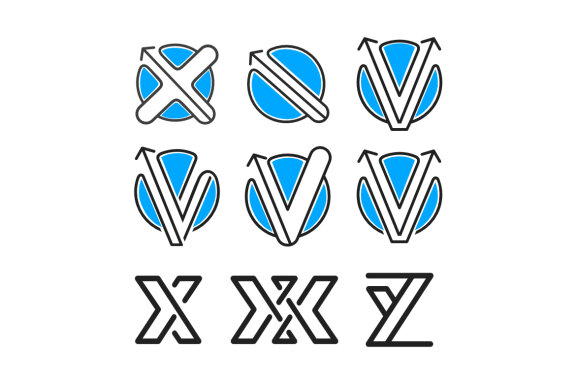 X V arrows Z - Free Logo Shapes