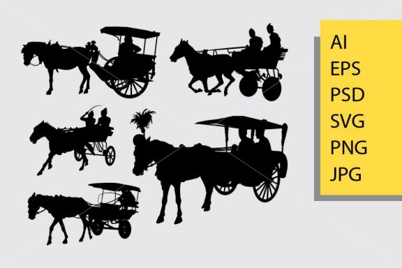 Horse carriage silhouette