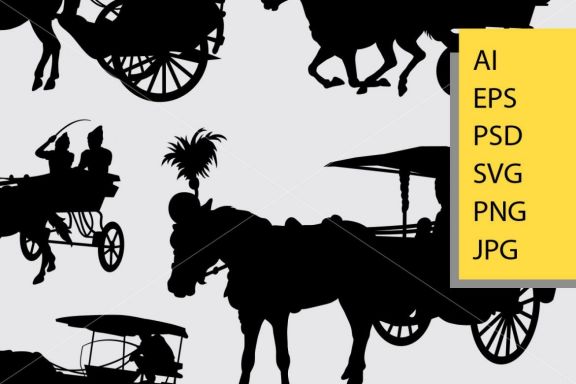 Horse carriage silhouette