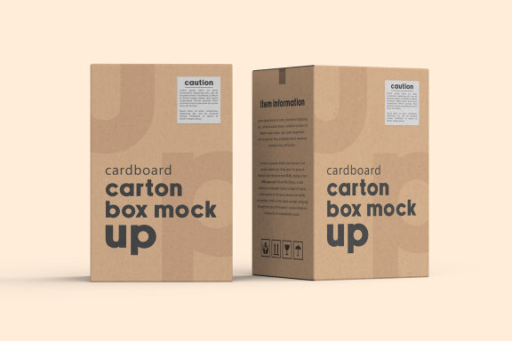 Vertical Cardboard Carton Box Mockup for Packaging