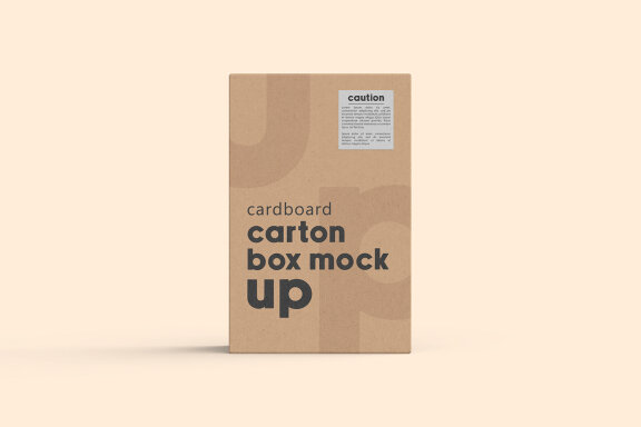 Vertical Cardboard Carton Box Mockup for Packaging