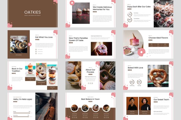 Oatkies - Bakery & Cake Shop Google Slides Template