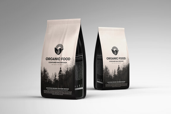 Organic Food Container Packaging Bag Mockup 