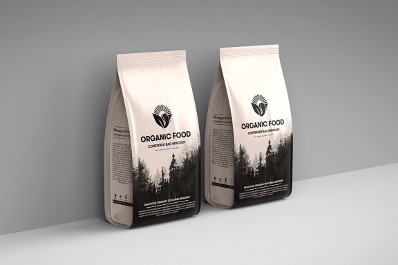Organic Food Container Packaging Bag Mockup 