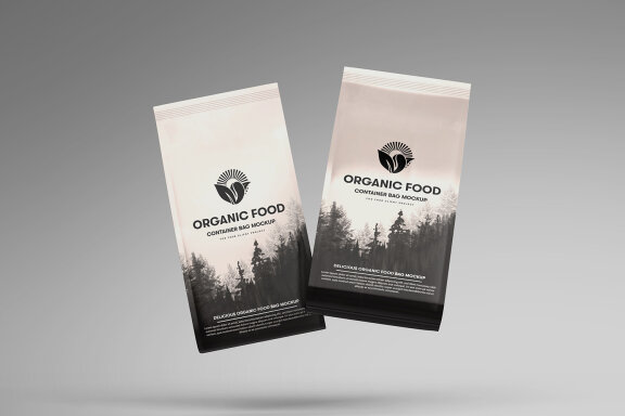 Organic Food Container Packaging Bag Mockup 