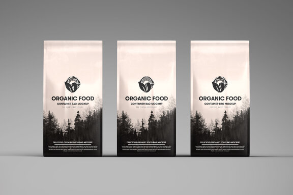 Organic Food Container Packaging Bag Mockup 