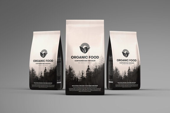 Organic Food Container Packaging Bag Mockup 