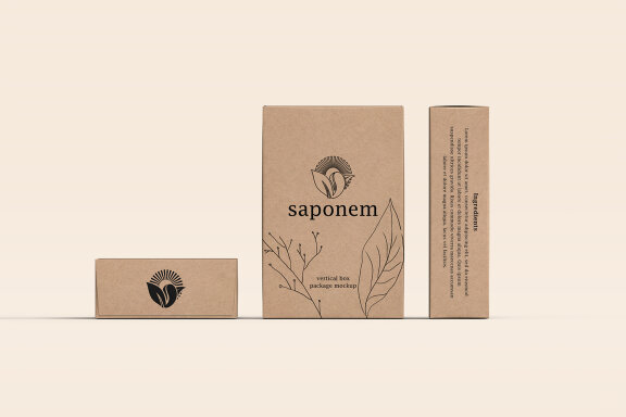Vertical Paper Soap Box Packaging Mockup