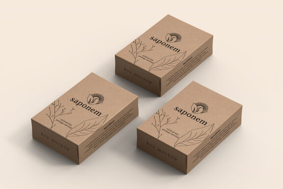 Vertical Paper Soap Box Packaging Mockup