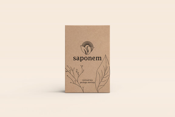 Vertical Paper Soap Box Packaging Mockup