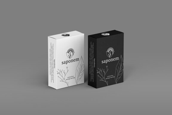 Vertical Paper Soap Box Packaging Mockup