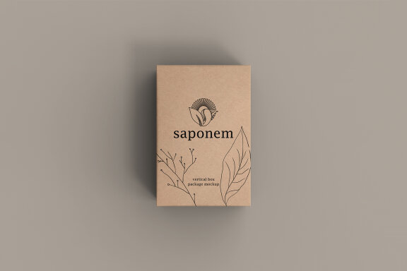 Vertical Paper Soap Box Packaging Mockup