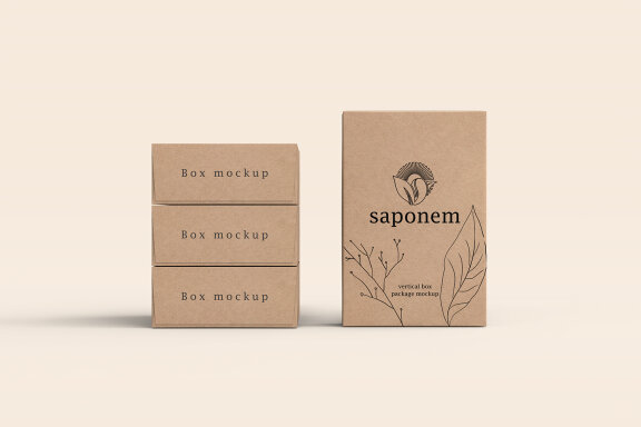 Vertical Paper Soap Box Packaging Mockup
